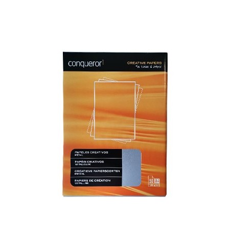 Papel 120gr Conqueror Criativo Metalizado A4 50 Folhas