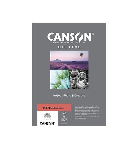 Papel 255gr A3 Foto Canson Premium Highgloss 20 Folhas