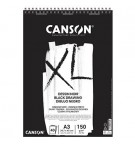 Bloco Espiralado Canson XL Dessin Noir A3 160g 40Fls