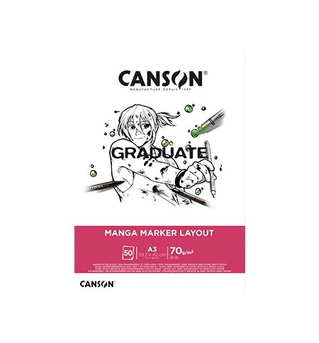 Bloco Canson Graduate Manga Marker Layout A3 70g 50Fls