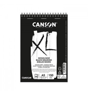 Bloco Espiralado Canson XL Dessin Noir A5 150g 20Fls