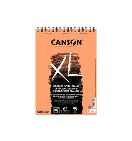 Bloco Espiralado Canson XL Extra Blanc A4 90g 120Fls