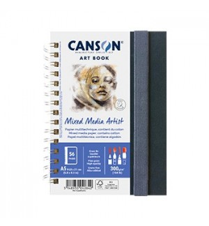 Caderno Canson Artbook Mixed Media Artist A5 300g 56Fls