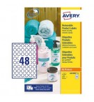Etiquetas Redondas Removíveis 25mm Avery 25 Folhas 1200un