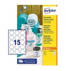 Etiquetas Redondas Removíveis 51mm Avery 25 Folhas 375un