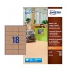 Etiquetas Kraft 062x042mm Avery 20 Folhas Castanho 360un