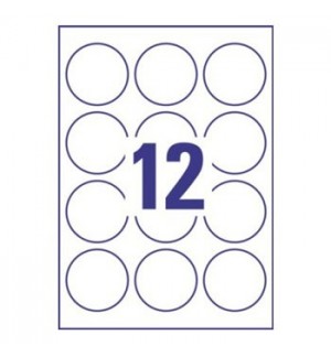 Etiquetas Redondas 60mm Glossy Avery 10Fls Transp. 120un