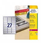 Etiquetas Resistentes 63,5x29,6mm Avery 8 Folhas Prata