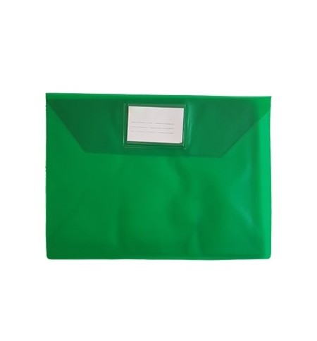 Bolsa Envelope A4 PVC Visor Transparente Verde
