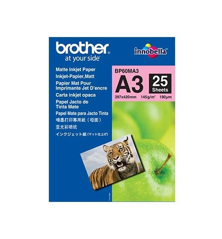 Papel BROTHER Fotográfico Mate A3 145gr 25 Folhas
