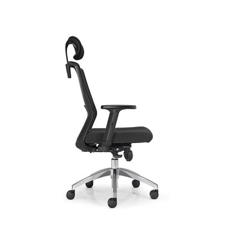 Cadeira Operativa c/Braços Thalis + Encosto Cabeça Preto