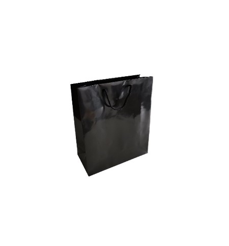 Saco 24x10x31cm Papel Couché 200g c/Asas Cordão Preto 1un