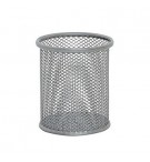 Porta Lápis Tipo Rede Redondo Prata