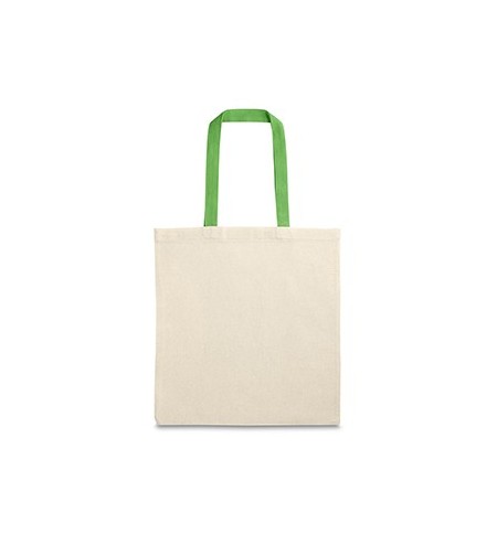 Saco de Compras 100% Algodão Alças em Verde Compridas