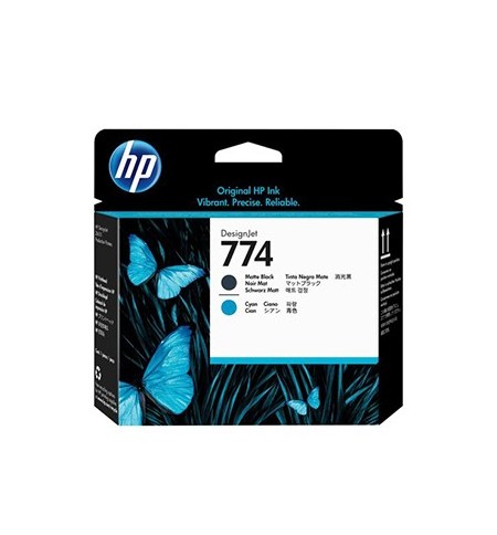 Cabeça Impressão HP 774 Preto Matte/Azul P2W01A