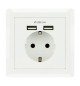 Tomada de Parede Encastre 2x Portas USB-A