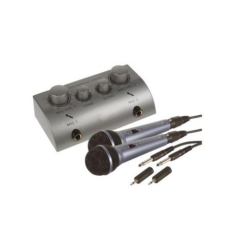Set Karaoke 2 Microfones + 1 Promix02