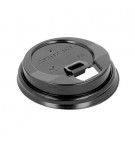 Tampa Alta para Copos 120ml Ø6,2cm Preto PS 100un