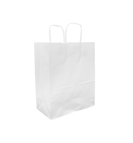 Saco 27x16x31cm Papel 100g c/Asas Branco 1un