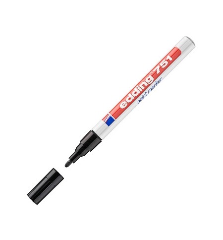 Marcador Permanente Médio Edding 751 1-2mm Preto 1un