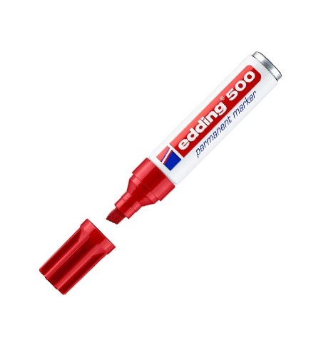 Marcador Permanente Grosso Edding 500 2-7mm Vermelho 1un
