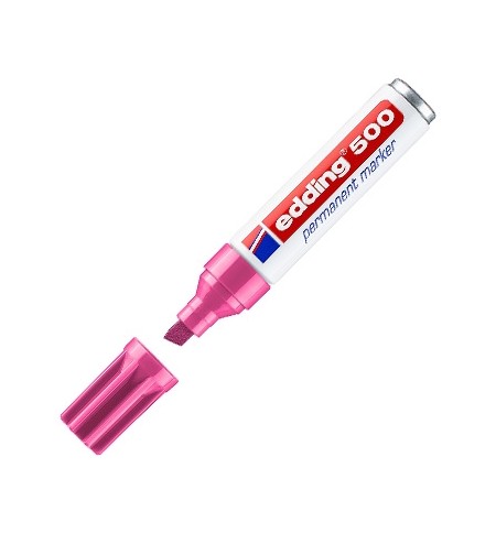 Marcador Permanente Grosso Edding 500 2-7mm Rosa 1un