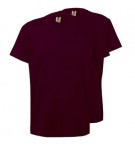 T-Shirt Criança Algodão 155g Bordeaux Tamanho 12/14 Pack 2u