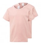 T-Shirt Criança Algodão 155g Rosa Pastel Tamanho 3/4 Pack2