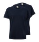 T-Shirt Criança Algodão 155g Azul Navy Tamanho 12/14 Pack2