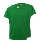 T-Shirt Criança Algodão 155g Verde Kelly Tamanho 12/14 Pack2