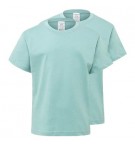 T-Shirt Criança Algodão 155g Verde Pastel Tam 7/8 Pack 2un