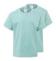 T-Shirt Criança Algodão 155g Verde Pastel Tam 7/8 Pack 2un