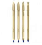 Esferográfica BIC Edição Especial Azul 1mm Dourado 4un