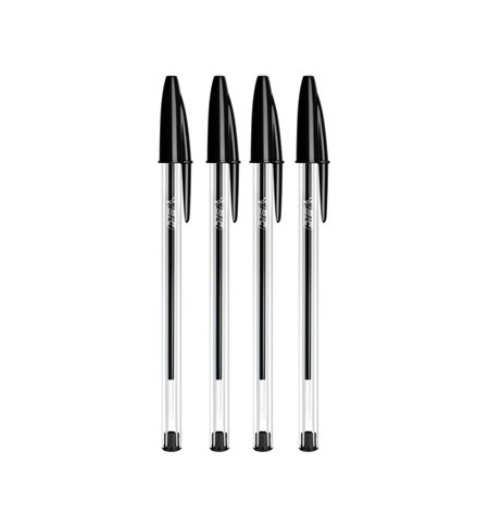 Esferográfica BIC Cristal Ball Point Preto 1mm 4un