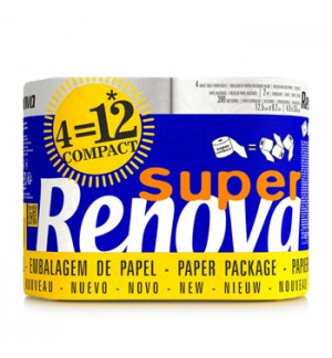 Papel Higiénico Doméstico 44,9mts 2Fls Renova 4 Rolos (4 12)