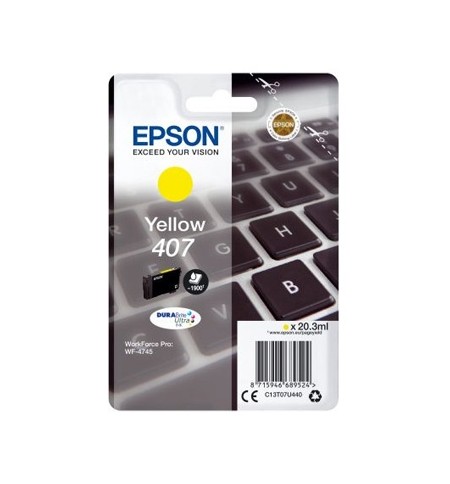 Tinteiro Epson 407 Amarelo C13T07U440 20,3ml 1900 Pág.