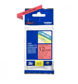 Fita Laminada 12mmx8mts Vermelho/Preto