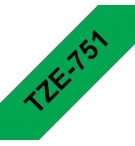 Fita Laminada 24mmx8mts Verde/Preto