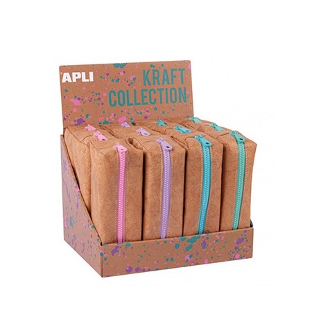 Estojo Kraft Apli com Fecho Sortido 12un
