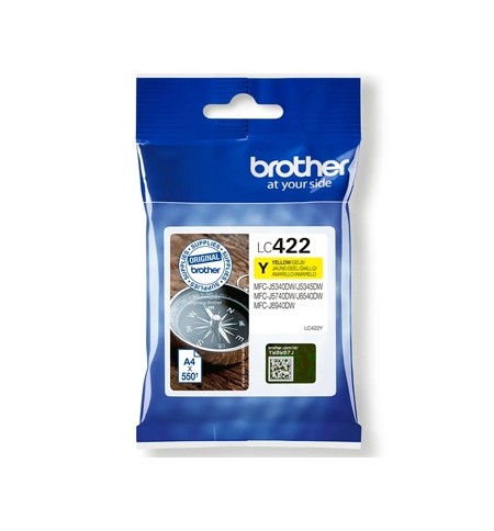 Tinteiro Brother LC422Y Amarelo 550 Pág.