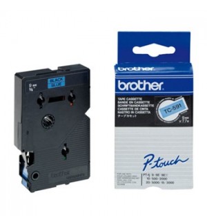 Fita Laminada 09mmx7,7mts Azul/Preto