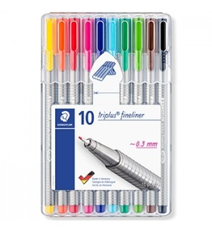 Marcador Fino Staedtler Triplus 334 0,3mm 10 Cores 10un