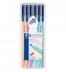 Marcador Feltro 06un Staedtler Triplus 323 Estojo Box Paste