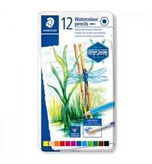 Lápis Cor Aguarelável 12un Cx Metal STAEDTLER 14610C M12