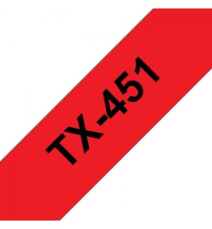 Fita Laminada 24mmx15mts Fundo Vermelho/Texto Preto