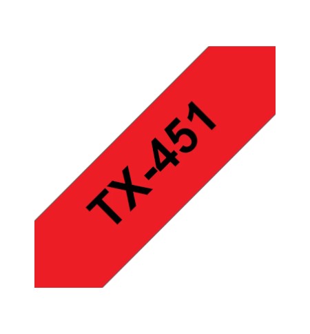 Fita Laminada 24mmx15mts Fundo Vermelho/Texto Preto
