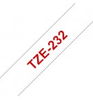 Fita Laminada 12mmx8mts Branco/Vermelho