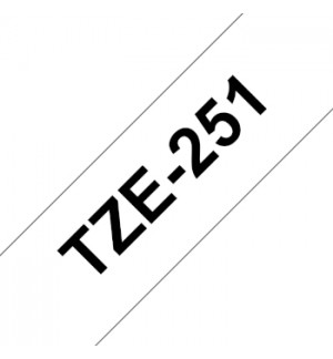 Fita Laminada 24mmx8mts Branco/Preto