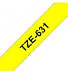 Fita Laminada 12mmx8mts Amarelo/Preto