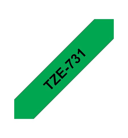 Fita Laminada 12mmx8mts Verde/Preto